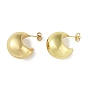 Ion Plating(IP) 304 Stainless Steel Stud Earrings for Women, Moon