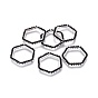 MIYUKI & TOHO Handmade Japanese Seed Beads, with 304 Stainless Steel Link Rings, Loom Pattern, Hexagon