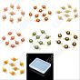 42Pcs 7 Colors Brass Enamel Links Connectors, Golden, Cadmium Free & Lead Free, Sunflower