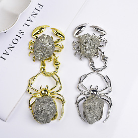 Natural pyrite raw stone spider scorpion shape decoration alloy mineral cute home crystal crafts