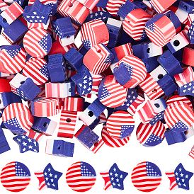 200 шт 2 стиль бусины из полимерной глины ручной работы, перфорированные бусины с узором «День независимости»