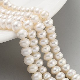 Natural Cultured Freshwater Pearl Beads Strands, Rondelle