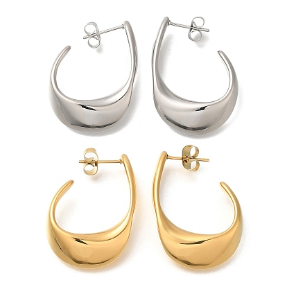 304 овальные серьги-гвоздики из нержавеющей стали для женщин