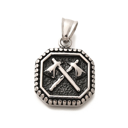 304 подвески из нержавеющей стали, восьмиугольник с топором