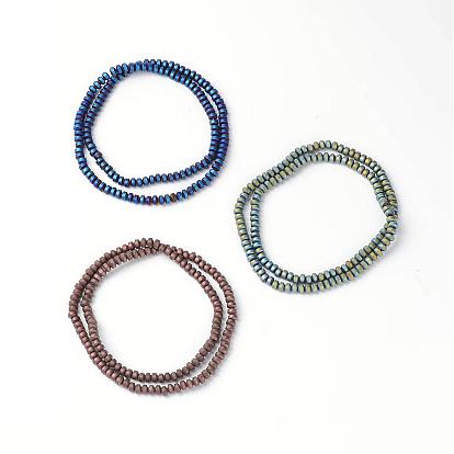 Matte Non-Magnetic Synthetic Hematite Beads Strands, Disc, 4x3mm, Hole: 1mm, about 145pcs/strand, 15.3 inch