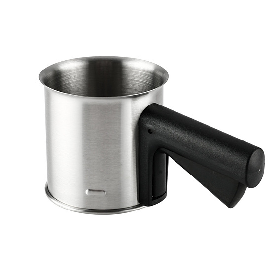 Полуавтоматический двухслойный 430 ручной просеиватель для муки из нержавеющей стали, с ручкой из абс-пластика и 304 сеткой из нержавеющей стали