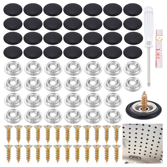 30шт. кожаная и железная автомобильная крепежная пряжка, В комплекте: 1 стальные крестообразные отвертки и 1 мягкая полиуретановая рулетка для крепления зажимов для автомобильного тента на крыше.