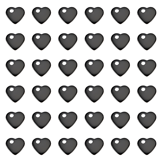 40 шт. 304 подвески из нержавеющей стали, штамповка пустой метки, сердце