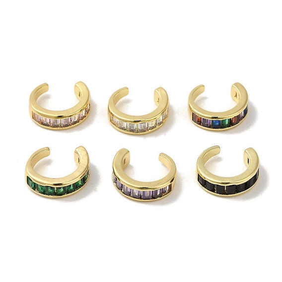 Серьги-манжеты из латуни с фианитом для женщин, реальный 18 k позолоченный