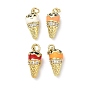 Латунные микро проложить кубического циркония подвески, с эмалью, долговечный, стойки покрытие, без свинца и без кадмия, мороженое прелести, реальный 18 k позолоченный