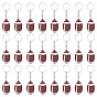 24Pcs Silicone Keychains, with Iron Key Rings, Rugby, Platinum
