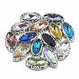 Sew on Rhinestone, Multi-strand Links, Glass Rhinestone, with Platinum Tone Brass Findings, Garments Accessories, Horse Eye