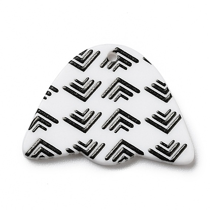 Arrow Pattern Opaque Acrylic Pendants, for DIY Earring Accessories, Arch
