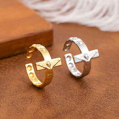 304 открытые кольца манжеты из нержавеющей стали, настоящее 18k позолоченное/цвет нержавеющей стали