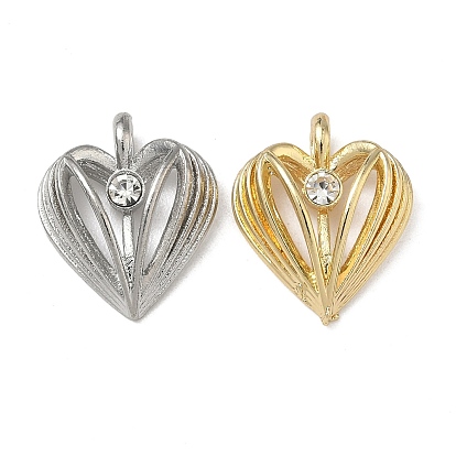 Подвески из сплава и страза, сердце прелести, без свинца и без кадмия