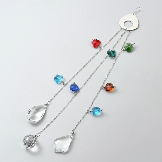 Crystal Glass Suncatcher Chakra Colors Ceiling Chandelier Ball Prism, Window Hanging Ornament