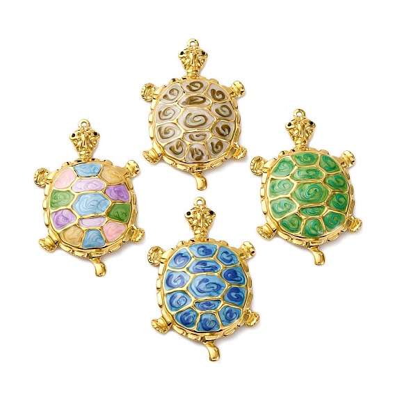 304 эмаль нержавеющей стали большие кулоны, очарование морской черепахи, вакуумное покрытие pvd, реальный 18 k позолоченный