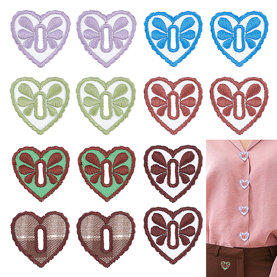 7 шт. 7 цвета тканевые сердечки-пуговицы, украшение для шитья своими руками