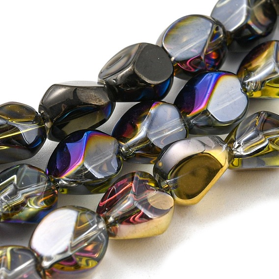 Полупокрытые гальваническим способом прозрачные стеклянные бусины, граненая полигона