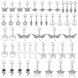 12шт 6 стиль сплав подвесные украшения, Сплав с застежками когтя омара, разнообразные