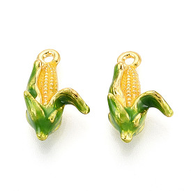 Подвески из эмали и сплава, кукуруза, золотые
