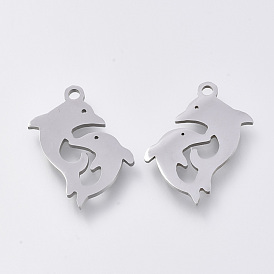 201 Stainless Steel Pendants, Laser Cut Pendants, Dolphin