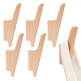 6 Porte-manteau mural en bois (pièces), avec vis en fer