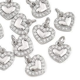 Shegrace Valentinstag-Anhänger aus Messing mit klaren Zirkonia, Herzanhänger, cadmiumfrei und bleifrei und nickelfrei