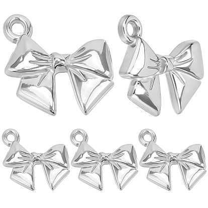 20 шт. 304 подвески из нержавеющей стали, очарование бантом, ионное покрытие (ip)