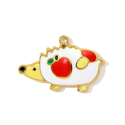 304 нержавеющей стальной эмали подвески, прелести ежа, реальный 18 k позолоченный, ионное покрытие (ip)