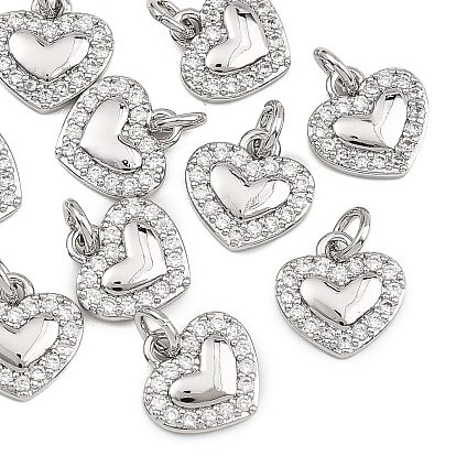 Shegrace Valentinstag-Anhänger aus Messing mit klaren Zirkonia, Herzanhänger, cadmiumfrei und bleifrei und nickelfrei