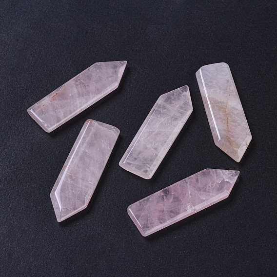 Natural Rose Quartz Beads, No Hole/Undrilled, Arrow
