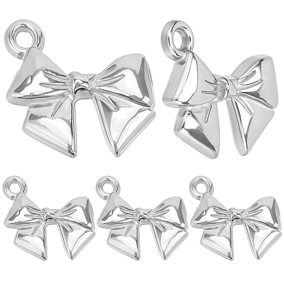 20 шт. 304 подвески из нержавеющей стали, очарование бантом, ионное покрытие (ip)
