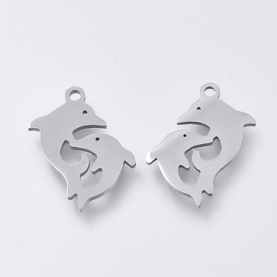 201 Stainless Steel Pendants, Laser Cut Pendants, Dolphin