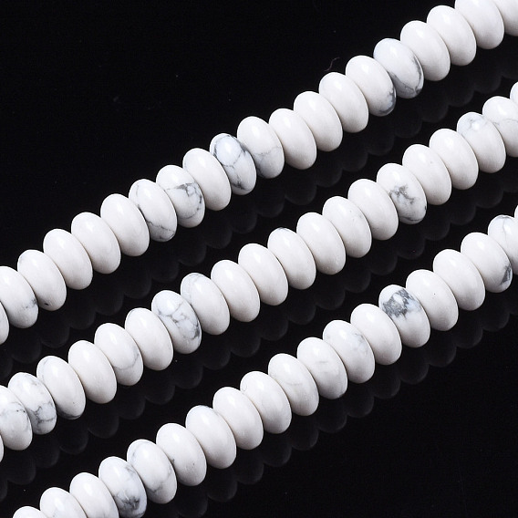 Synthetic Howlite Beads Strands, Rondelle