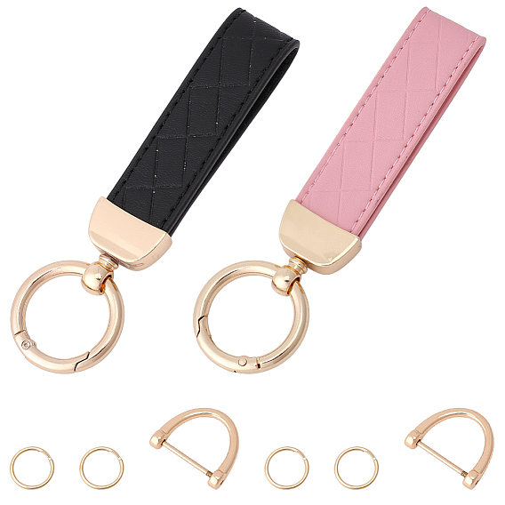 2 сумки 2 брелоки из искусственной кожи разных цветов, со сплавом, золотые