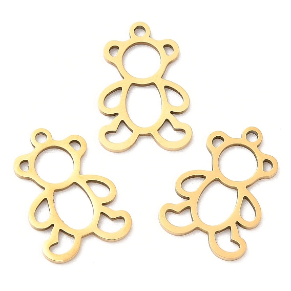 Ионное покрытие (ip) 316l подвески из хирургической нержавеющей стали, без никеля , лазерная резка, медведь очарование