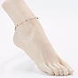 Stainless Steel Satellite Chain Anklets, with Enamel, Colorful