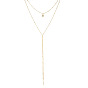 Collier double couche en Y à la mode-chaîne de pull à pampilles en perles simple et élégante pour femmes.
