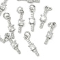 SHEGRACE Brass Micro Pave Cubic Zirconia Pendants, Cadmium Free & Nickel Free & Lead Free, Rectangle Charms, Clear