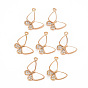 Natural Shell Pendants, with Brass Findings and Crystal Rhinestone, Long-Lasting Plated, Cadmium Free & Lead Free, Butterfly