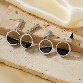Elegant Copper & Crystal Zircon Stud Earrings for Women, Simple and Versatile Ear Jewelry