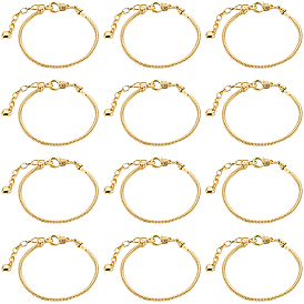 14шт. латунные браслеты в европейском стиле, с железной цепочкой-удлинителем и биркой в виде сердца