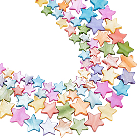 2 нити 2 стили натуральных пресноводных бусин из ракушек, окрашенные, звезда