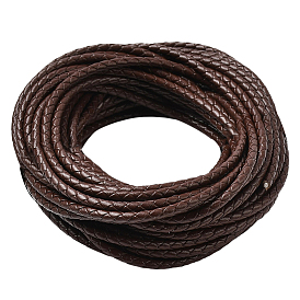 5м плетеный кожаный шнур с сердечником, кожаный шнур ювелирных изделий, ювелирные изделия DIY делает материал, окрашенные, круглые