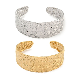 Текстурированный браслет-манжета из нержавеющей стали для женщин и мужчин