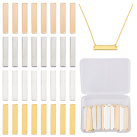 Brass Pendants, Stamping Blank Tag, Rectangle, Golden & Light Gold & Platinum & Silver Color Plated