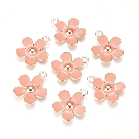 Подвески из эмали и сплава, цветок, золотые