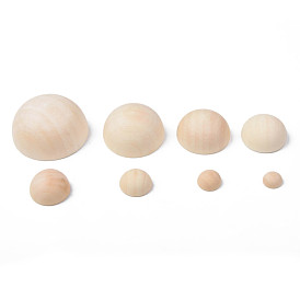 Unfinished Natural Wood Cabochons, Undyed, Half Round/Dome