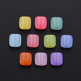 Imitation Jelly Acrylic Beads, Square